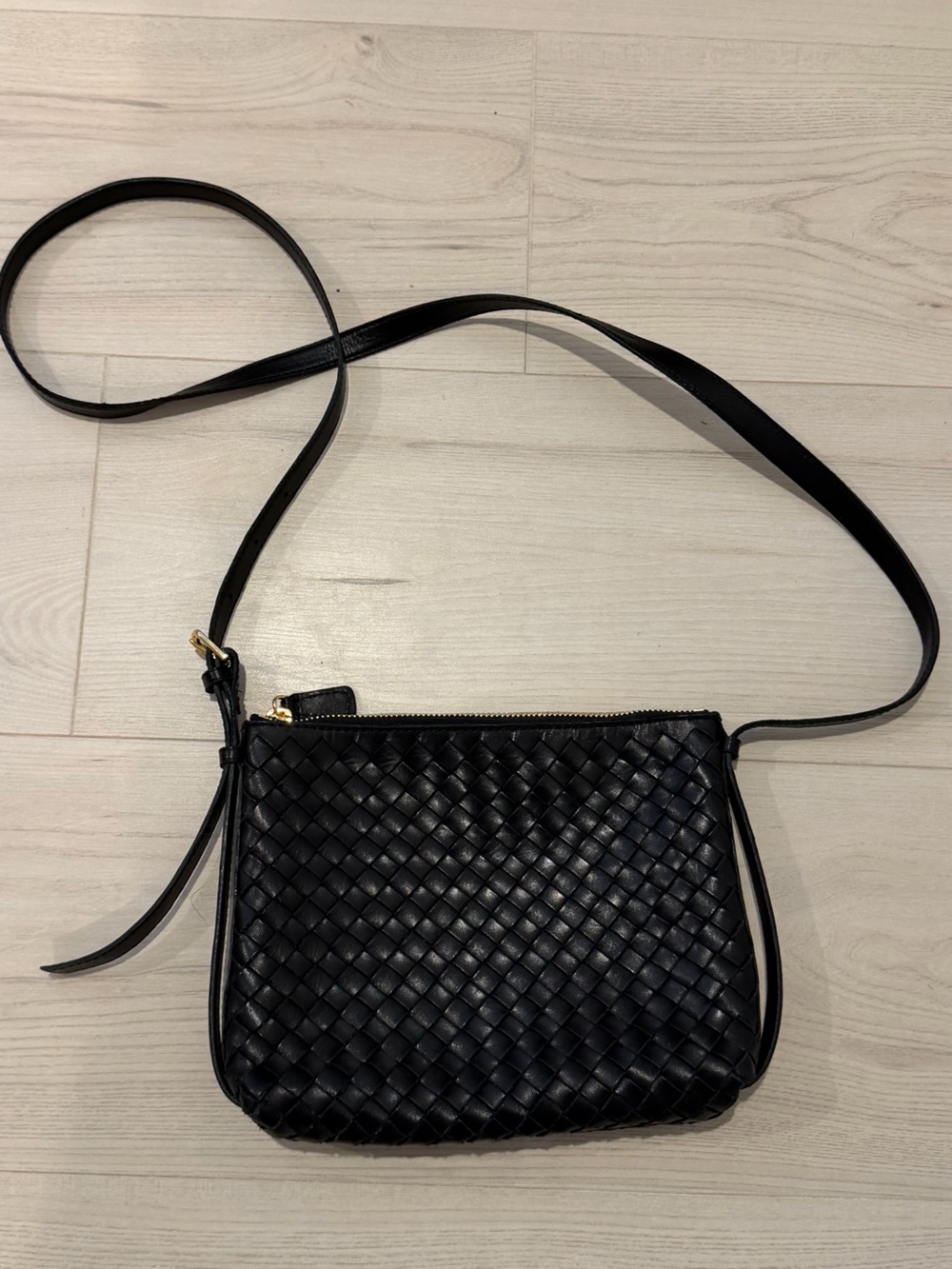 Madewell Black Woven Leather Crossbody - Like New